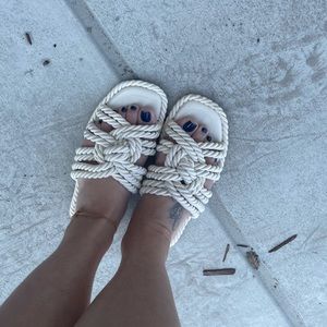 Zara cream/off white rope sandals